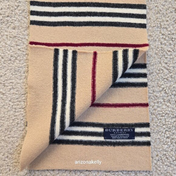 Burberry Accessories - Burberry Rare Vintage KNIT Lambswool Scarf PERFECT